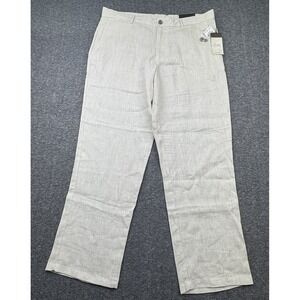 Tasso Elba Island Pants 100% linen straight leg 36x30 New Beige Wedding Beach